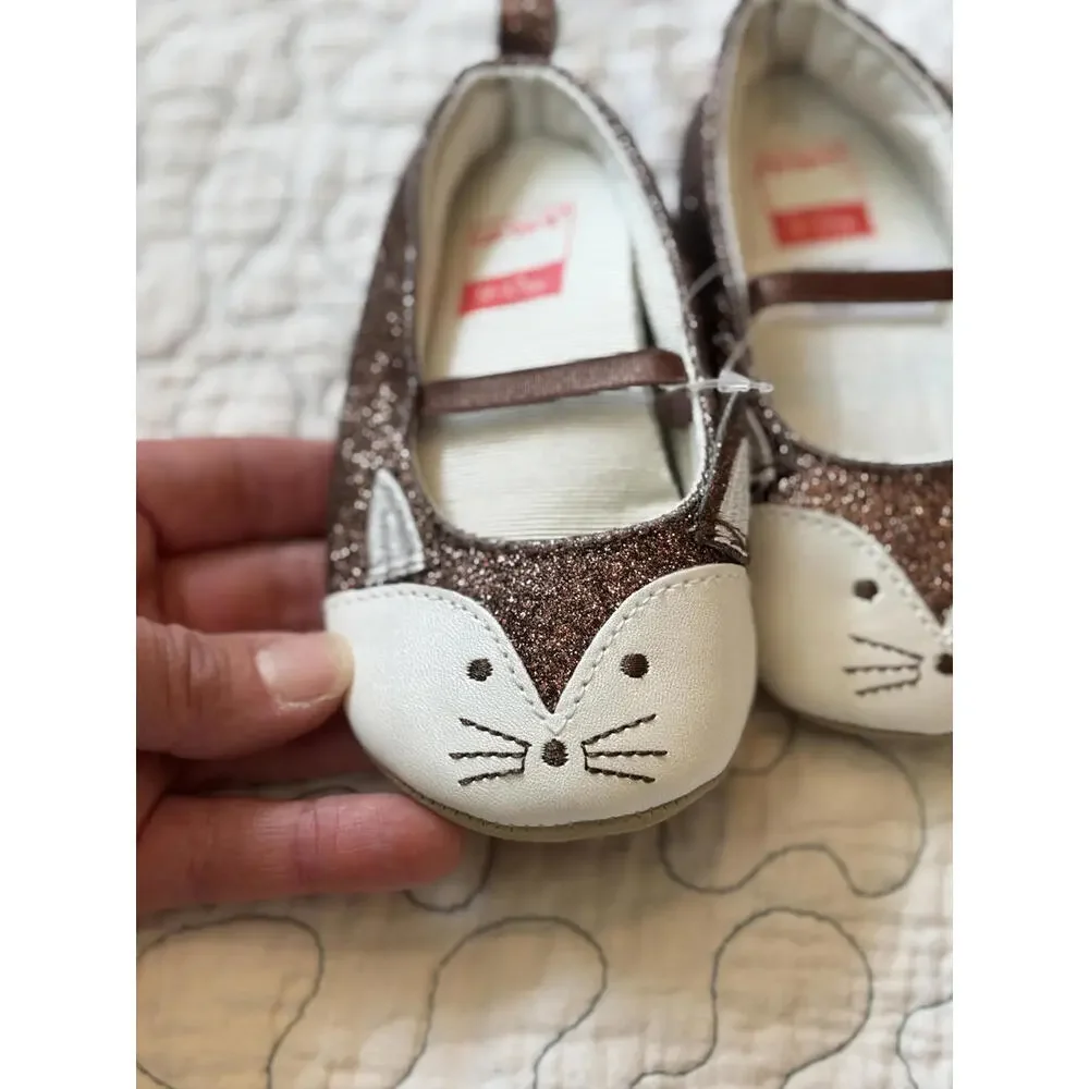 Carter's Baby Girl Fox Soft Sole‎ Shoes 9-12 Months